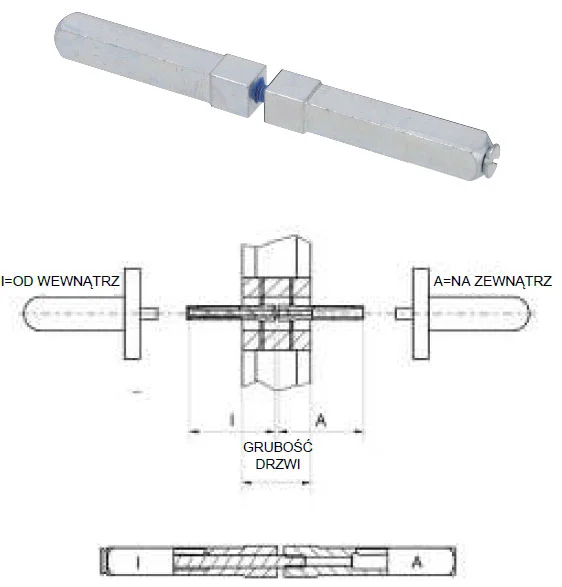 Trzpien dzielony 8-9 mm